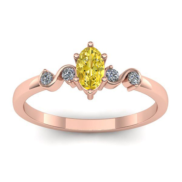 Inel cu safir galben oval