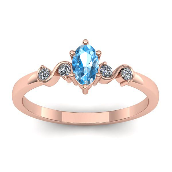 Inel de logodna cu topaz blue oval