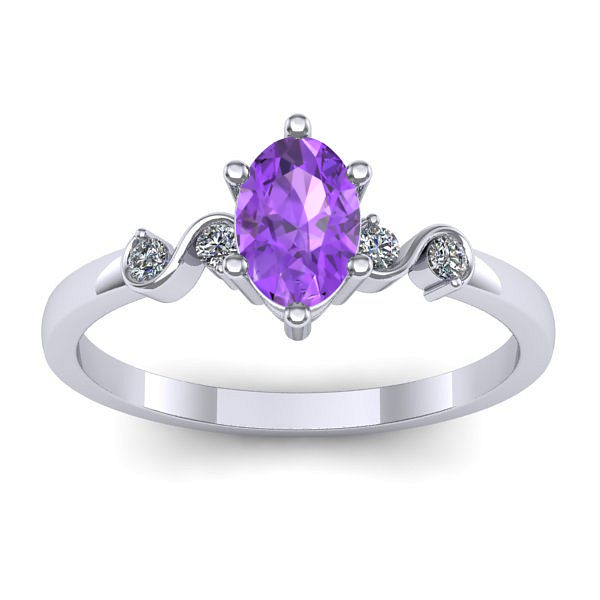 Inel logodna cu ametist oval