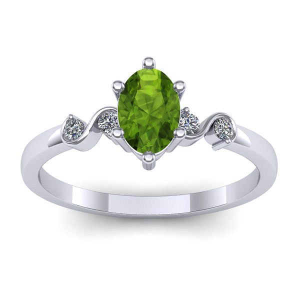 Inel logodna cu peridot oval