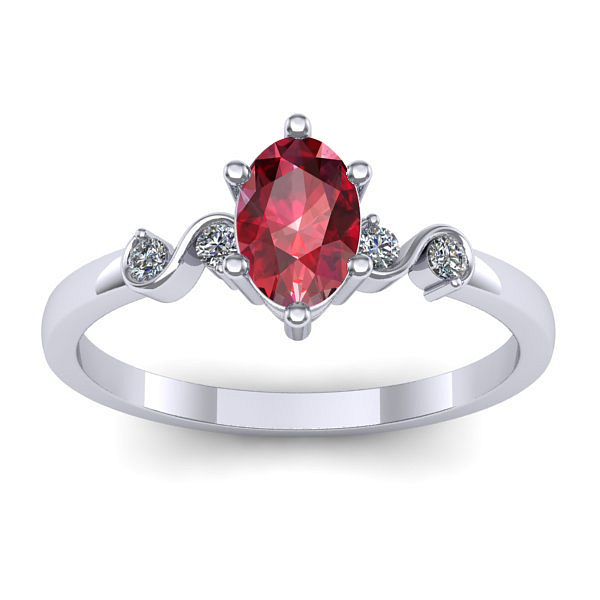 Inel cu rubin oval