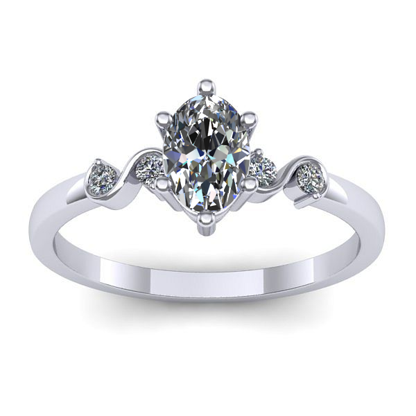 Inel de logodna cu safir alb oval