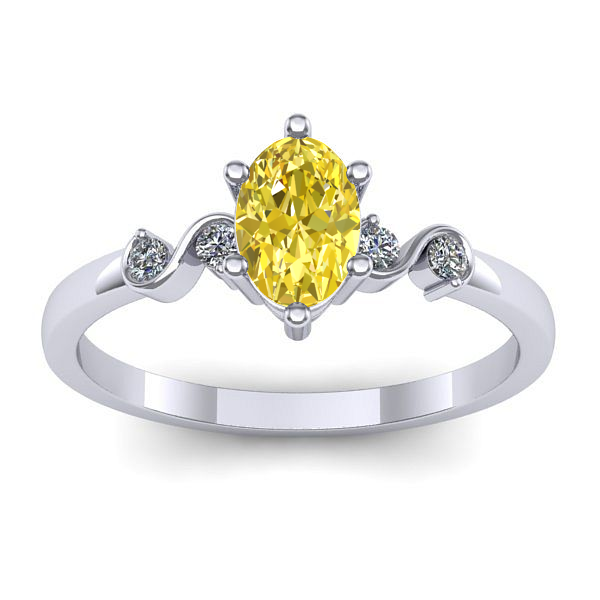 Inel de logodna cu safir galben oval