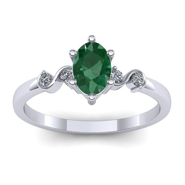 Inel logodna cu smarald oval