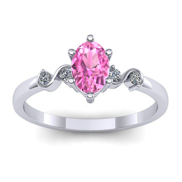 Inel cu safir roz oval