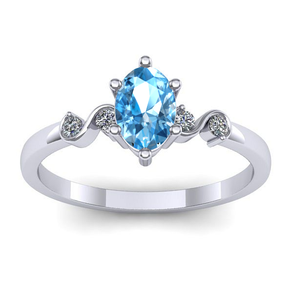 Inel logodna cu topaz blue oval