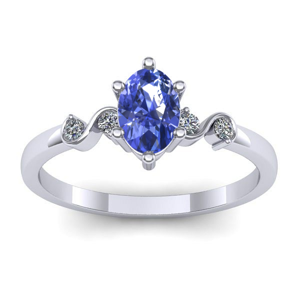 Inel de logodna cu tanzanit oval