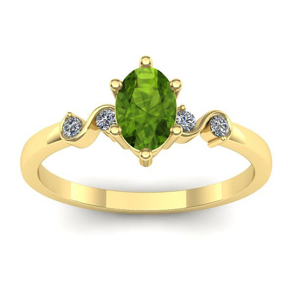 Inel logodna cu peridot oval