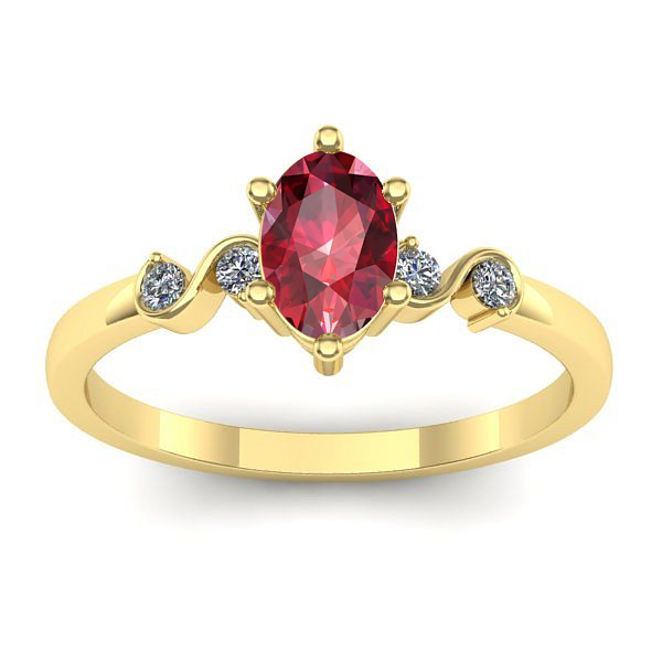 Inel de logodna cu rubin oval