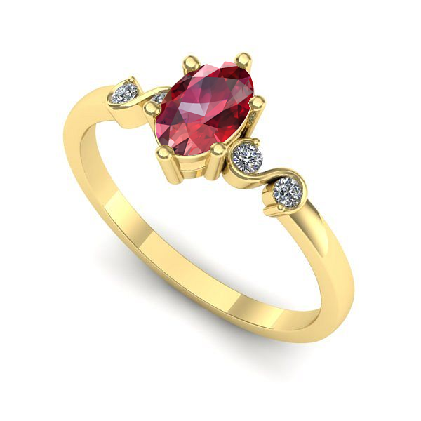 Inel din aur galben cu rubin