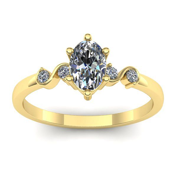 Inel logodna cu safir alb oval
