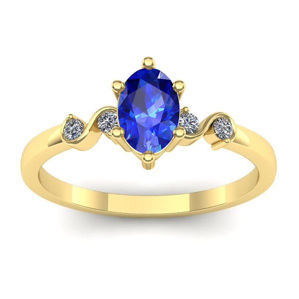 Inel de logodna cu safir oval