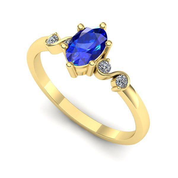 Inel din aur galben cu safir