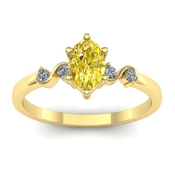 Inel cu safir galben oval