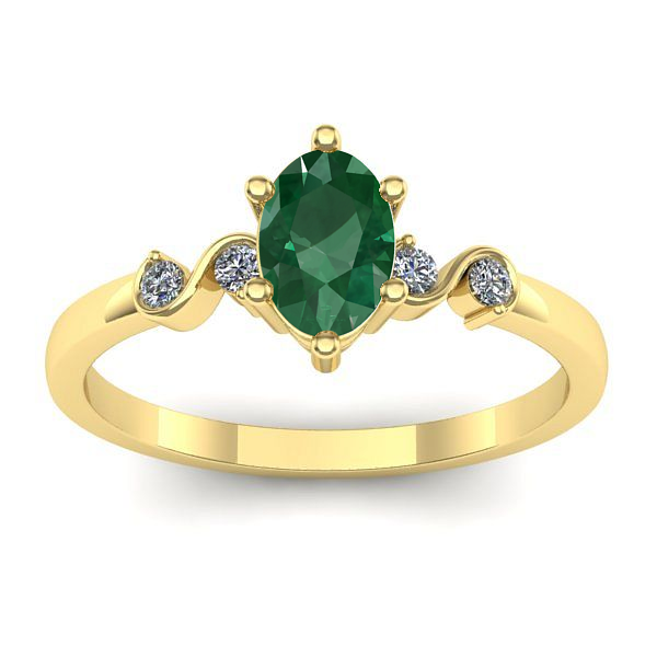 Inel cu smarald oval