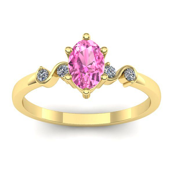 Inel cu safir roz oval