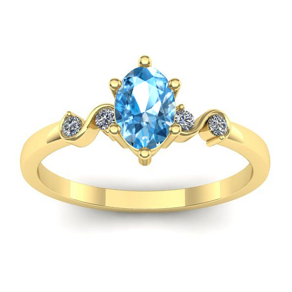 Inel cu topaz blue oval