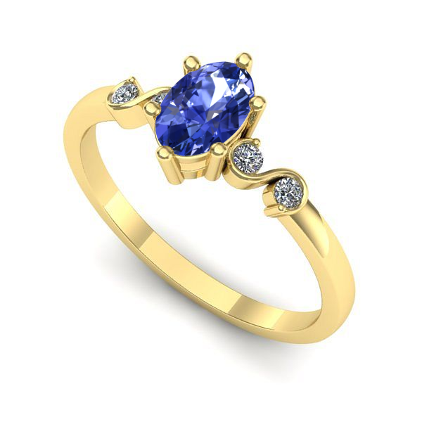 Inel din aur galben cu tanzanit