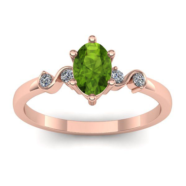 Inel de logodna cu peridot oval