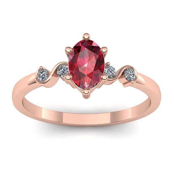 Inel cu rubin oval