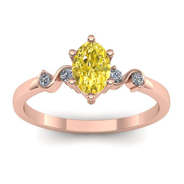 Inel logodna cu safir galben oval