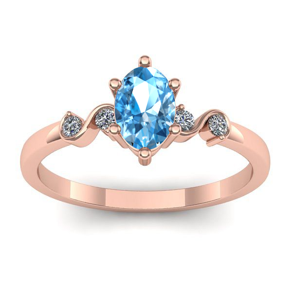 Inel de logodna cu topaz blue oval
