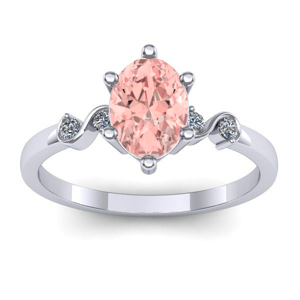 Inel cu diamant de laborator roz oval