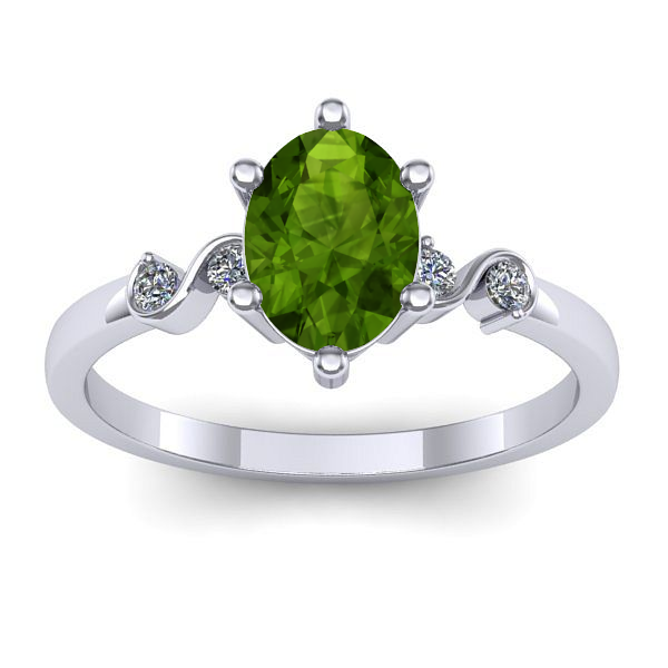 Inel de logodna cu peridot oval
