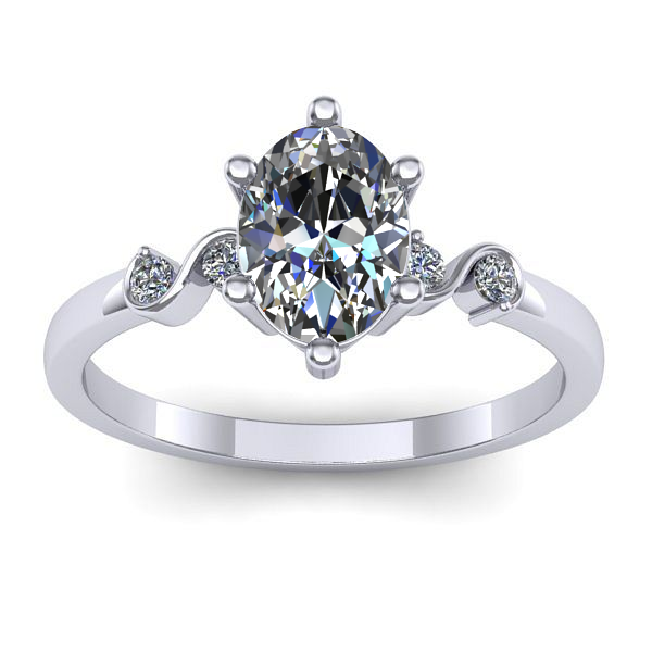 Inel cu safir alb oval