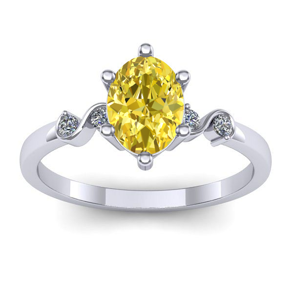 Inel de logodna cu safir galben oval