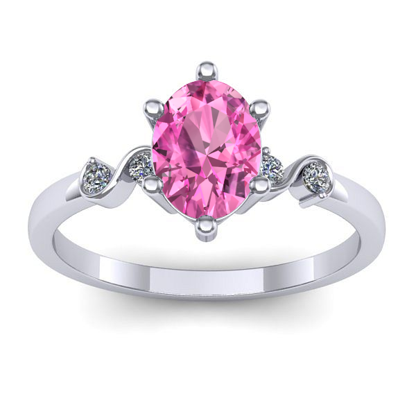 Inel cu safir roz oval