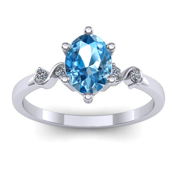 Inel logodna cu topaz blue oval
