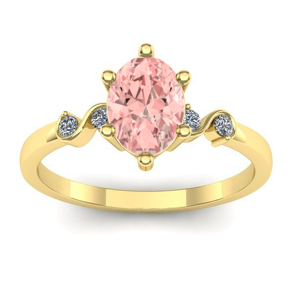 Inel de logodna cu diamant de laborator roz oval
