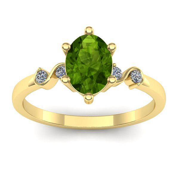 Inel logodna cu peridot oval