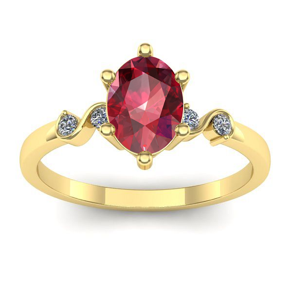 Inel cu rubin oval