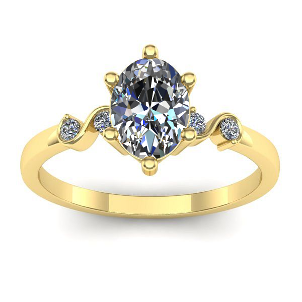 Inel logodna cu safir alb oval
