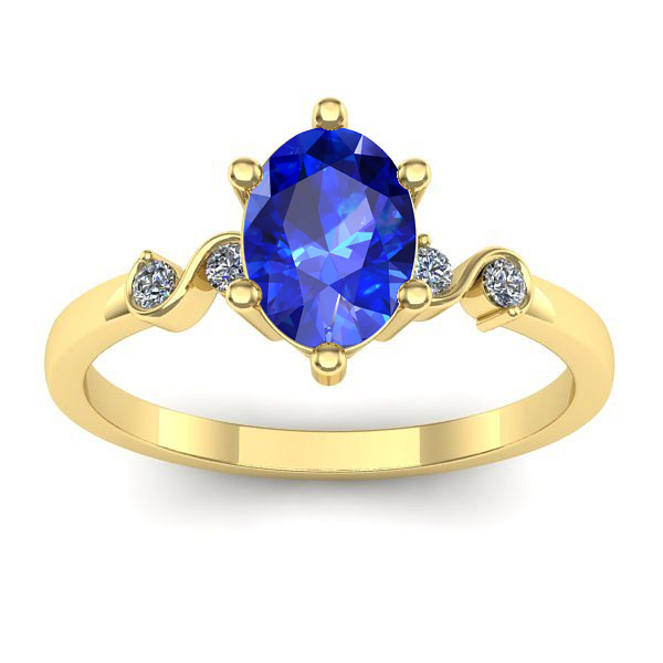 Inel logodna cu safir oval