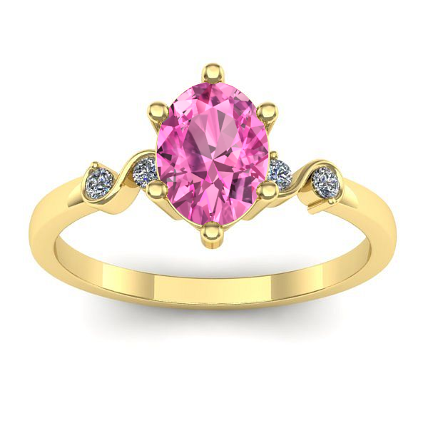 Inel logodna cu safir roz oval