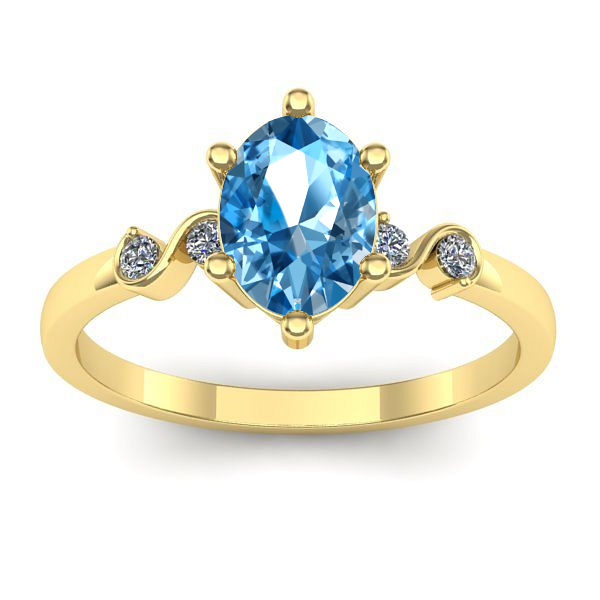 Inel cu topaz blue oval
