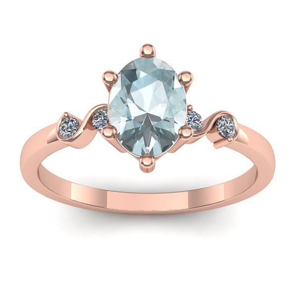 Inel cu aquamarin oval