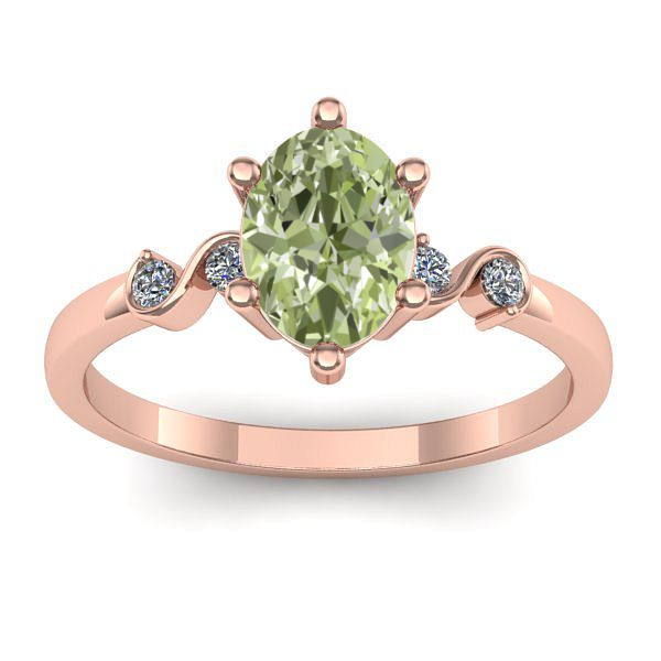 Inel de logodna cu diamant de laborator verde oval