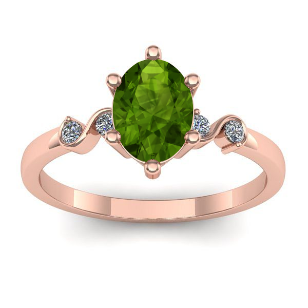 Inel logodna cu peridot oval