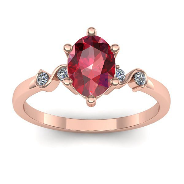 Inel cu rubin oval