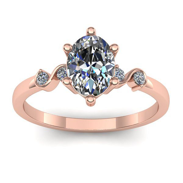 Inel cu safir alb oval