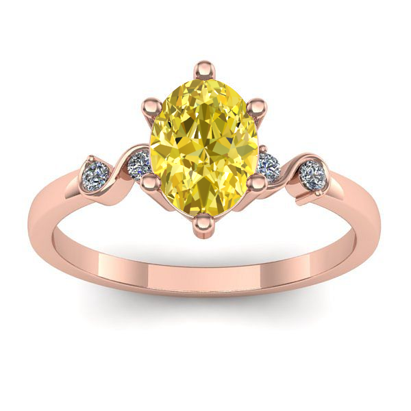 Inel cu safir galben oval