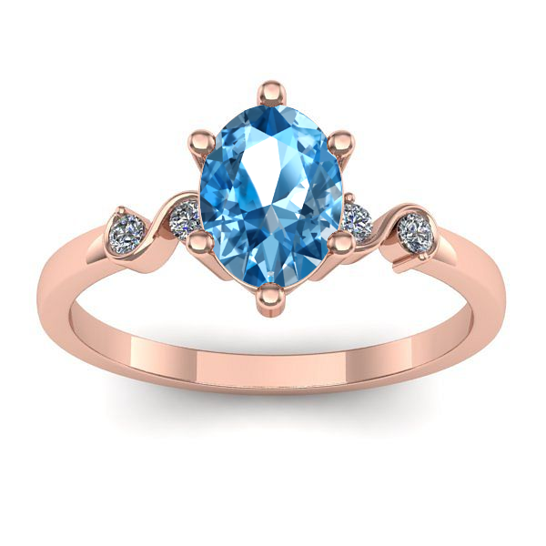 Inel logodna cu topaz blue oval