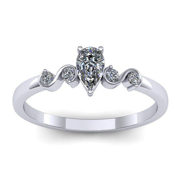 Inel de logodna cu diamant natural pear