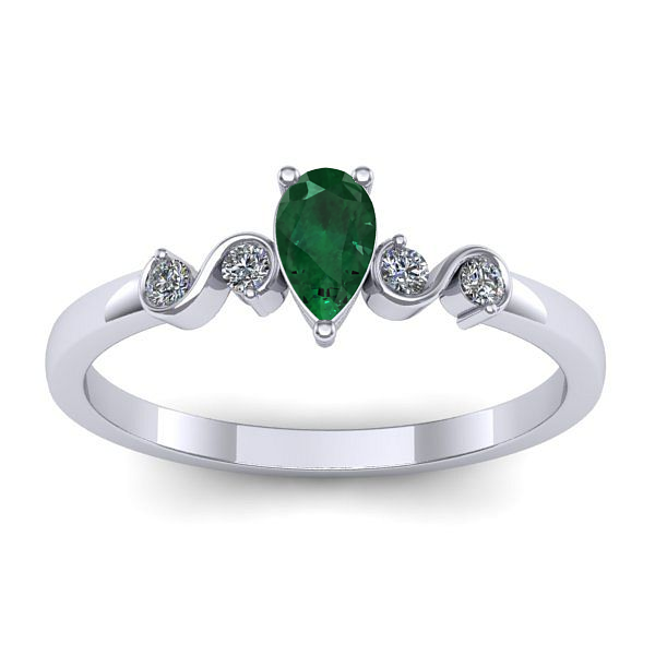 Inel cu smarald lacrima