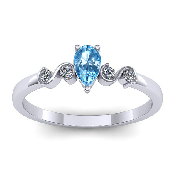 Inel logodna cu topaz blue lacrima
