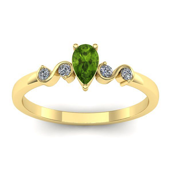 Inel de logodna cu peridot lacrima